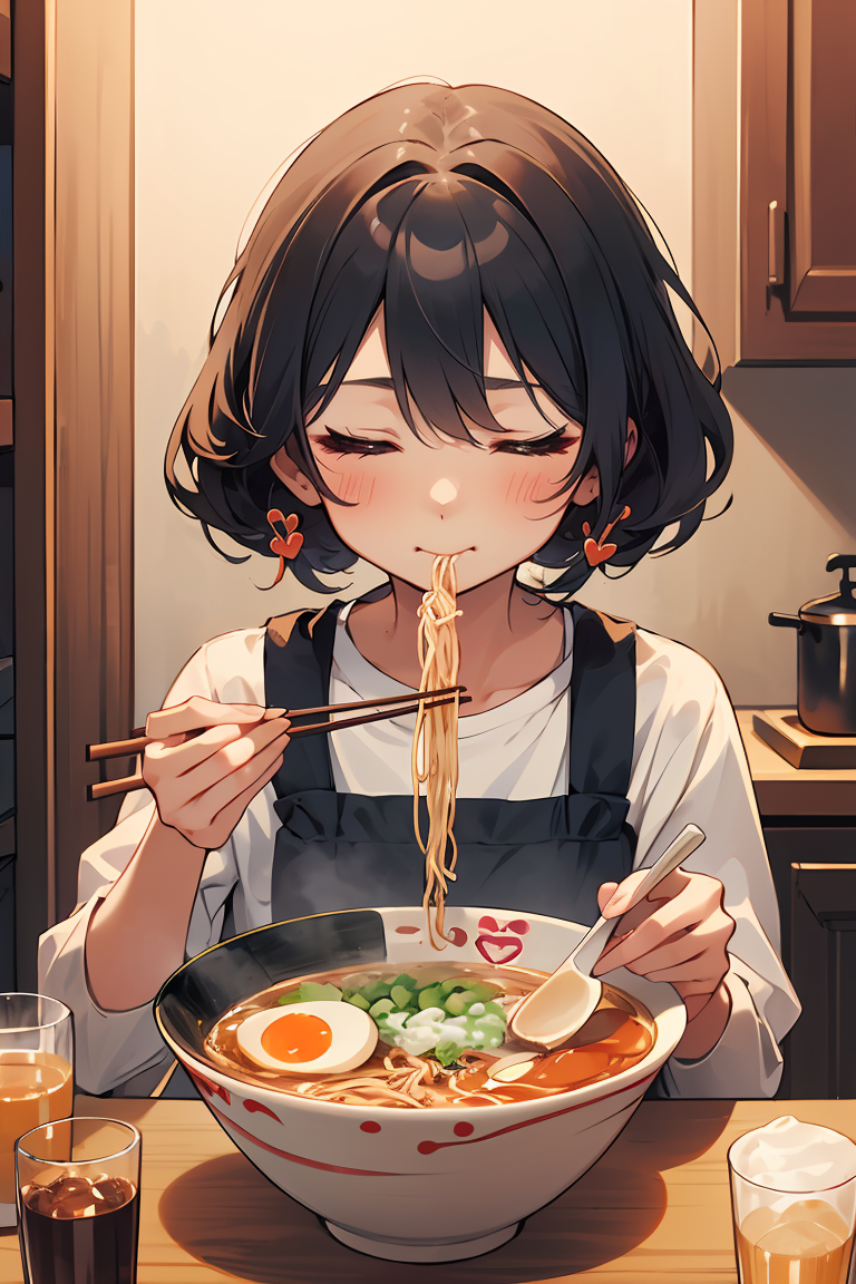 394540-2106238013-(masterpiece, best quality), 1girl, solo, cute face, kawaii, ramen, chopsticks, drinking glass, eating, heart, happy, closed eye.png